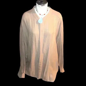 Women's Smash Vintage Lagenlook Button Down Minimalist Shacket 2XL 100 % Rayon